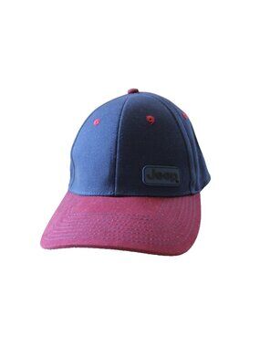 Jeep Navy Blue Maroon Adjustable Strapback Baseball Hat Cap‎ Cotton Twill